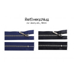 Reißverschluss 14cm silber farben Metall 