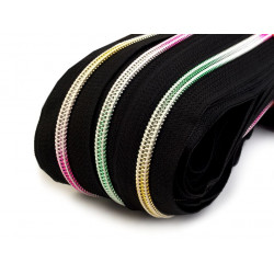 Endlos Reißverschluss 5mm Regenbogen mit 2 Schiebern