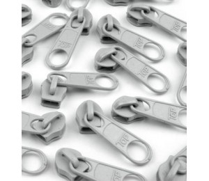 Schieber endlos Reißverschluss 5mm hellgrau