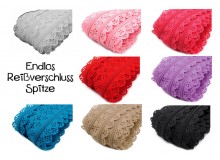 Reißverschluss Spitze endlos mit 2 Schieber