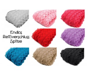 Reißverschluss Spitze endlos mit 2 Schieber