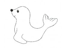 Stickdatei - Schneetiere Robbe