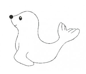 Stickdatei - Schneetiere Robbe