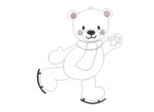 Stickdatei - Schneetiere Eisbär Schlittschuhbär