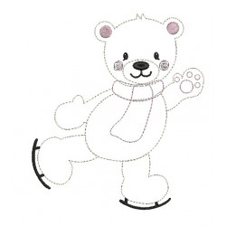 Stickdatei - Schneetiere Eisbär Schlittschuhbär