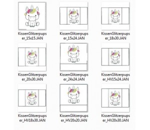 Stickdatei - ITH Kissen Glitzerpupser