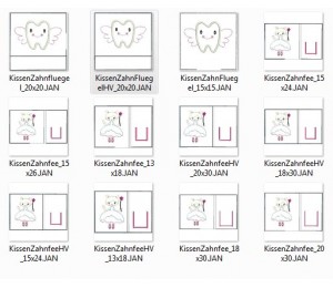 Stickdatei - ITH Kissen Wackelzahn und Fee