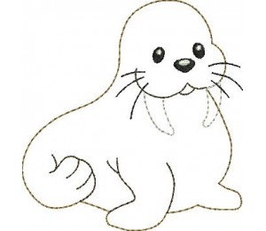 Stickdatei - Schneetiere Walross