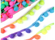 Bommelborte neon bunt Breite 35 mm