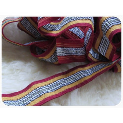 Gummiband gerüscht orange rot - braun gestreift