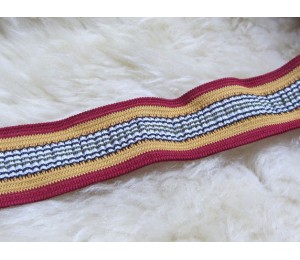 Gummiband gerüscht orange rot - braun gestreift