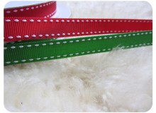 Weihnachtliche Borte rot & grün Stiche