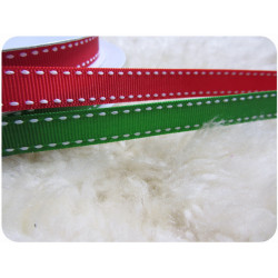 Weihnachtliche Borte rot & grün Stiche