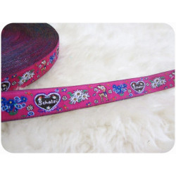 Webband BAVARIA rosa mit Reh Schatzi Lebkuchenherz