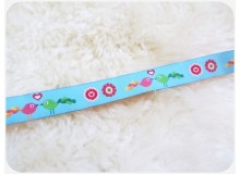 Webband Vögelchen kunterbunt