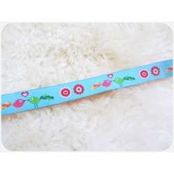 Webband Vögelchen kunterbunt