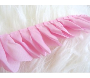 Rüschenborte 48mm breit - rosa oder weiß