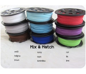 Kunstleder Band angeraut 3mm