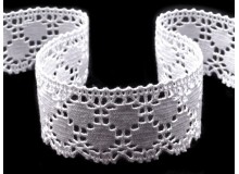 Häkelspitze Borte Klöppelspitze 43mm weiß