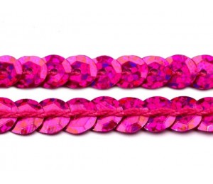 Paillettenborte 6mm pink Holo