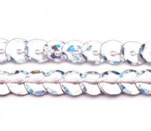 Paillettenborte 6mm silber Holo