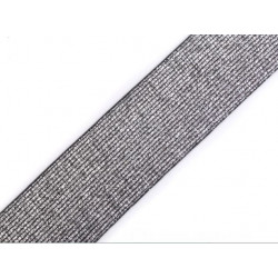 Gummiband Breite 40 mm mit Lurex schwarz