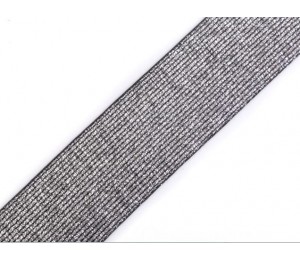 Gummiband Breite 40 mm mit Lurex schwarz