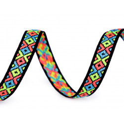 Webband ethno 10 mm neon schwarz