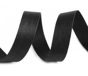 Schrägband Kunstleder schwarz 15mm
