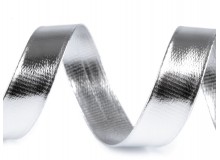 Schrägband Kunstleder silber