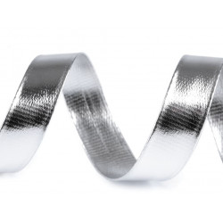 Schrägband Kunstleder silber