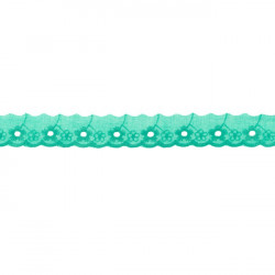 Baumwollspitze Broderie Blumen 25mm türkis