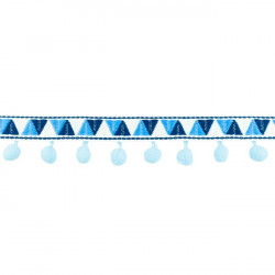PomPom Band Bommel Inka blau