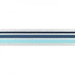 Gummiband Streifen 40mm lurxex silber blau