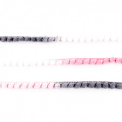 Bommeborte mit Farbverlauf rosa pink grau