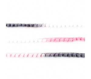 Bommeborte mit Farbverlauf rosa pink grau