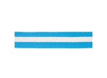 Gurtband Streifen 40mm aqua blau gestreift
