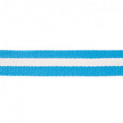 Gurtband Streifen 40mm aqua blau gestreift