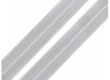 Faltgummi mit Lurex Breite 20 mm weiß