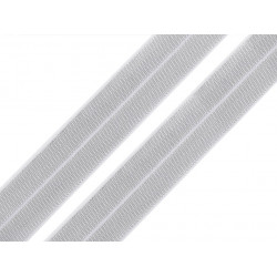 Faltgummi mit Lurex Breite 20 mm weiß