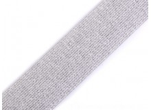 Gummiband Breite 40 mm mit Lurex weiß