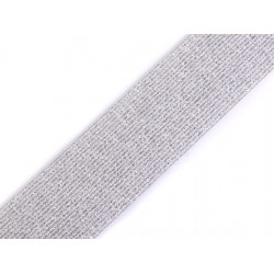 Gummiband Breite 40 mm mit Lurex weiß