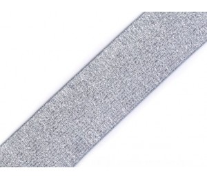 Gummiband Breite 40 mm mit Lurex schwarz