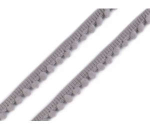 Bommelborte 11mm grau