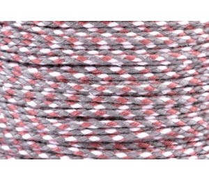 20m Kordel Schnur Multicolor grau geflochten 2mm
