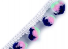 Bommelborte 25 mm  Ø13 mm lila