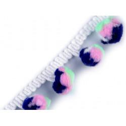 Bommelborte 25 mm  Ø13 mm lila