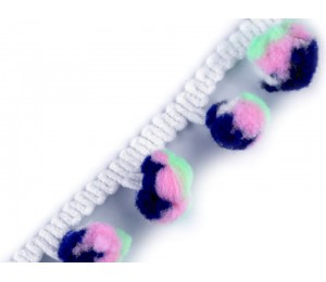 Bommelborte 25 mm  Ø13 mm lila