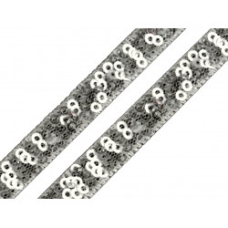 Paillettenborte 13mm silber Holo