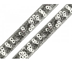 Paillettenborte 13mm silber Holo